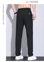 Pantalones Casuales Para Hombre De Seda Helada Verano Alta Elasticidad Suave Cómodo Negocios Rectos De Alta Calidad Talla Mediana Color Caqui - details 9