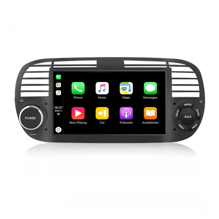 AWESAFE inalámbrico CarPlay Android Auto Radio para Fiat 500 2007 2008 2009 2010 2011 2012 2013 2014 2015 coche reproductor multimedia GPS 2 din autoradio volante controles RDS Bluetooth - 1