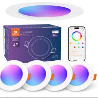 Focos LED inteligentes para techo con Alexa, 10 W, Bluetooth, RGB, cambio de color, control por voz y aplicación, regulables, empotrables, blanco frío, para salón, dormitorio, cocina. Paquete de 4 - details 1