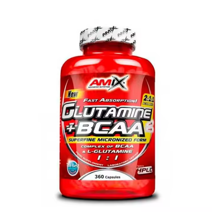 Glutamina + BCAA 360 Cápsulas - Amix - 1