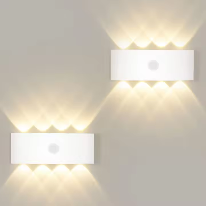 LangRay 8W Applique avec Détecteur de Mouvement,Allumage et Extinction Automatiques Applique Blanc Chaud 3000K,Lampe Mural Capte - 1
