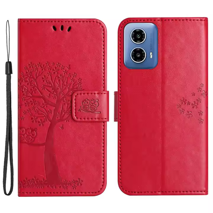 Para Motorola Moto G24 Poder Impresionó La Caja Del Teléfono De La Cartera Del Patrón - 1