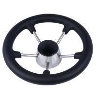 Volante De Remolque Marítimo De Acero Inoxidable De 11 Pulgadas Con 5 Radios Y Esponja Negra Accesorio De Barco Para Hardware Marítimo - details 0