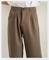 Pantalones Rectos De Pierna Alta Para Mujer Estilo Coreano Casual Cierre Elástico Polyester Pantalones De Nine Point - details 2