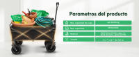 GJCrafts Carretillas de Carro Jardin Plegable 100KG con Doble Freno Carro Plegable Exteriores con Manijas de Empuje Ajustables,600D Oxford Doble Capa - details 0