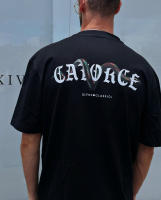 XIVNeoclassic Co. Camiseta Hombre con estampado serpiente Estilo Oversize 100% algodón y Cuello Redondo de calidad color negro con estampado SERPIENTE CATORCE - details 1