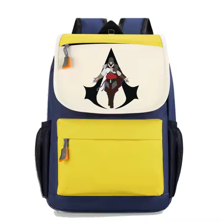 Mochila Assassins Creed. Ezio. Desmond. Edward. Connor. Lucy. Arno. Altair. William. Varios colores. Ideal para la escuela. Colegio. Senderismo. Excursiones. Multiples bolsillos - 1