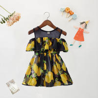 Vestido De Verano Para Bebé Niña Con Estampado Completo Hombros Descubiertos Malla Lace Vestido De Princesa Playa Chifón Vestido Para Niñas De 0 a 3 Años - details 1