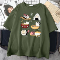 Camiseta De Algodón Para Hombre Estilizada Con Diseño De Gato Sushi Estilo Harajuku Manga Corta Casual Oversized Moda Verano - details 7