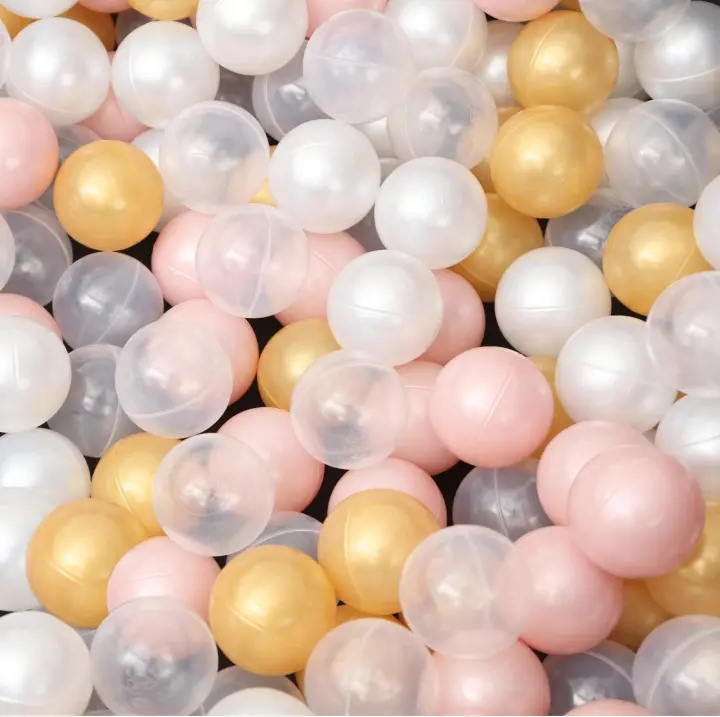 Pelotas Multicolores para Piscina de Bolas y Parque Infantil, 5,5 cm, Sin BPA – Pack de 50 a 800 Unidades en Rosa, Dorado, Blanco y Transparente, Bolas Seguras para Bebés y Niños, Juego Creativo y Seguro - 1