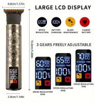 Cortadora De Pelo Eléctrica T9 Peine Dragon Grabado Pantalla Grande USB Carga Rápida 0.5-10mm Para Cabeza Barba Y Cuerpo - details 1