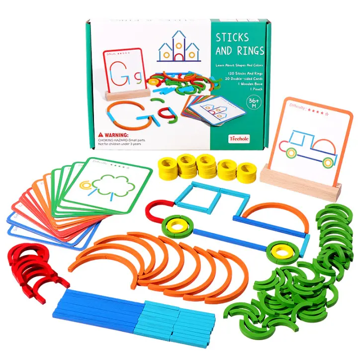 Juego De Construcción De Madera Para Niños Tablero De Mosaico Educativo Temprano Bloques Creativos De Madera Para Jardín De Infantes - 1