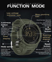 Reloj Deportivo Para Hombre SANDA 50M Impermeable LED Digital Calorías Fitness Running Pulsera Militar Con Pantógrafo Y Alarma - details 6