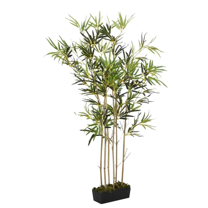vidaXL Árbol de bambú artificial con 828 hojas verde 150 cm - 1