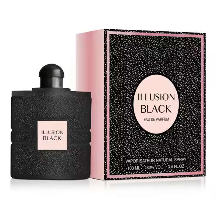 Perfume femenino Illusion Black Eau de Parfum, fragancia intensa y sofisticada con un toque misterioso y elegante, ideal para noches especiales o para destacar a diario. Presentado en frasco moderno con estuche original. 🚚 Envíos a España 24/48 horas. - 1