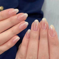 24pcs Uñas Postizas Largas Almendra Blancas Estilo Francés Detalladas Tiras Adhesivas De Uñas Postizas ABS Para Fiesta - details 8