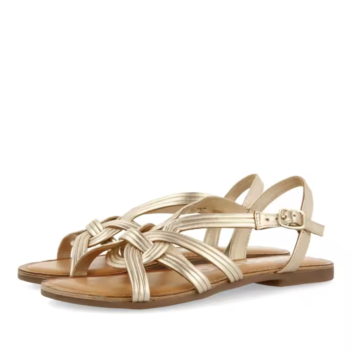Gioseppo - Sandalias Doradas de Piel con Tiras Cruzadas - Mujer - 1
