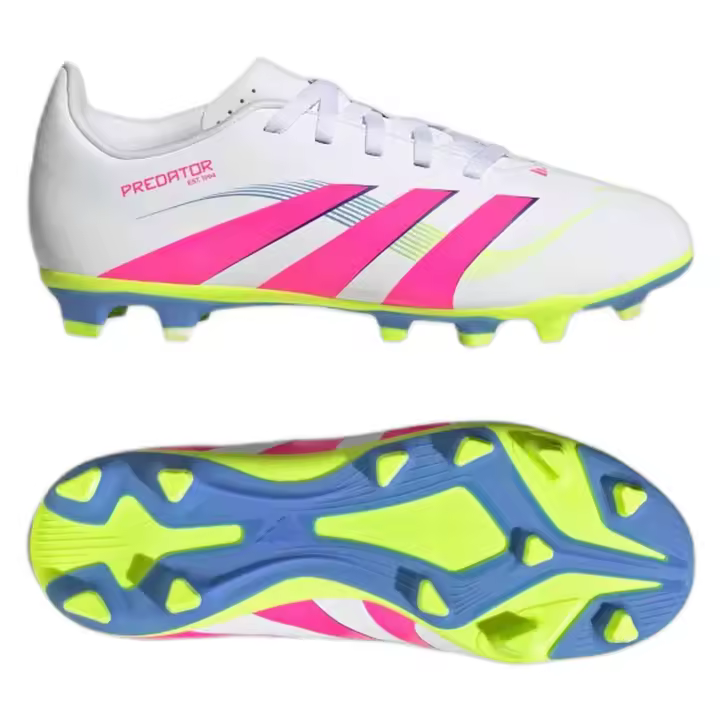 Botas de Futbol Adidas Predator Club Fg/Mg para niños unisex en color blanco - 1