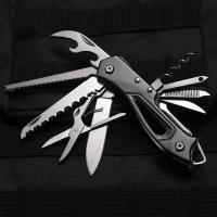 Cuchillo Suizo Multifuncional Para Camping Al Aire Libre Con Abrazadera Y Tijeras Hoja De Acero Inoxidable Portátil Para Militar - details 0