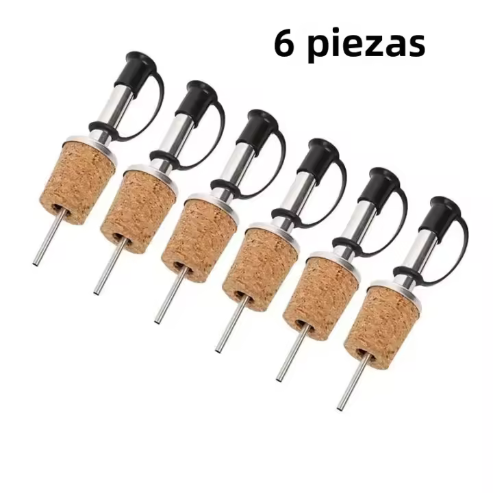 3pcs Tapón Para Botella De Vino Con Tapa Esmaltada Y Madera Eco-amigable Para Mantener El Vino Fresco Para Bodas Y Fiestas - 1