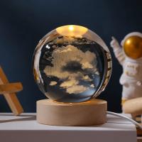 Lámpara De Noche De Cristal 3D Planetario Engravedo Por Láser Sistema Solar Decoración Para Escritorio Regalos De Festival Astronomía - details 10