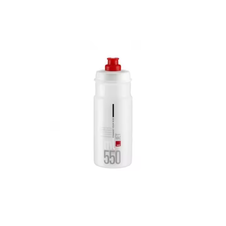Elite Bidon Jet Transparente Logo Rojo 550ml root INICIO Accesorios Accesorios para Bicicleta Portabidones ELITE - 1