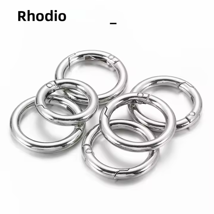 5pcs Hebilla De Primavera Para Llavero Anillo KC Color Dorado Abreable Gancho De Carabiner Redondo Bisagra De Metal Aleación De Zinc - 1