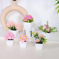 1SET De Plantas Simuladas Rosa En Maceta Decoración De Interiores Para Oficina Centro Comercial Escritorio Ventana Estantería Hogar - details 9