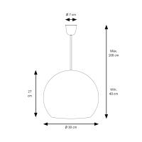 Lámpara de techo  XTRELAMP BOULE Vidrio Ácido E27 30 Cm - details 2