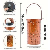 Lámpara Solar Exterior Colgante Con Elemento De Libélula Impermeable Decorativa Para Jardín Lámpara De Luces De Metal - details 2