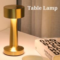 Lámpara De Mesa Recargable USB De Metal Con Puntos Táctiles LED Para Decoración De Habitación Barra De Restaurantes Luz De Ambiente Nocturna - details 0
