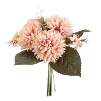 Bouquet De Flores Artificiales 6 Ramas Crisantemo Y Eucalipto Hojas De Hidranegra Para Decoración De Hogar Y Bodas - details 7