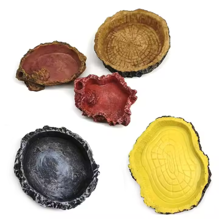 Tazón De Alimentación Para Reptiles Y Tortugas De Resina 10cm Olla De Alimentos Y Agua Para Acuarios Suministros Para Lagartos Y Scorpiones - 1