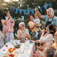 Confeti Azul Y Rosa Para Baño De La Madre Decoraciones Para Fiesta De Cumpleaños De Bebé Niño Y Niña Desechable Plástico 15g Por Bolsa - details 15