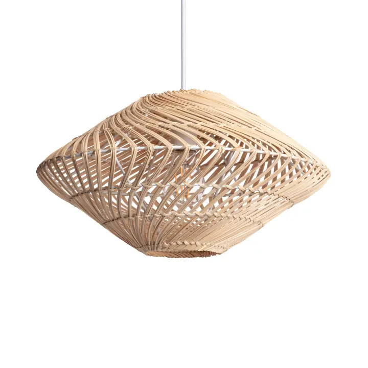 Ledkia Lámpara Colgante Ratán Towamba Diseño Natural Iluminación Decorativa - 1