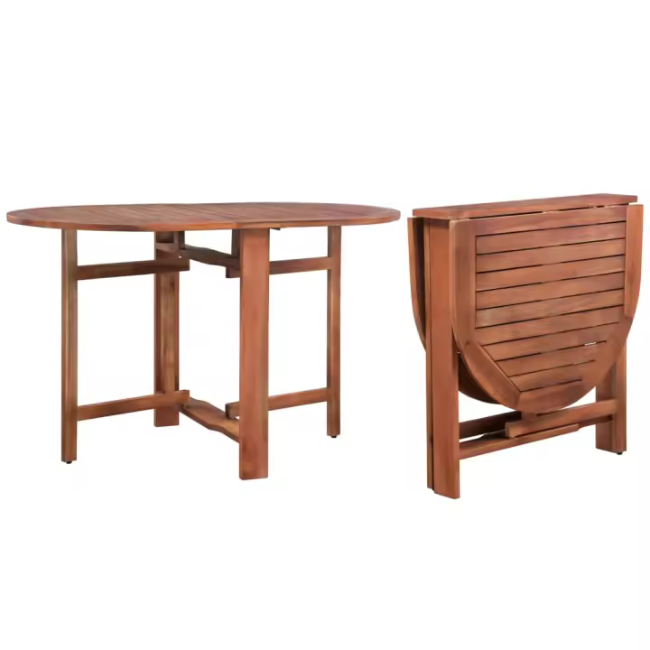 vidaXL Mesa de jardín de madera de acacia maciza 120x70x74 cm - 1