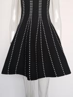 New Summer 2025 Mujer Sin Mangas Vestido De Encaje Negro Con Patrón Geométrico De Alta Calle Moda Europea Y Americana - details 14