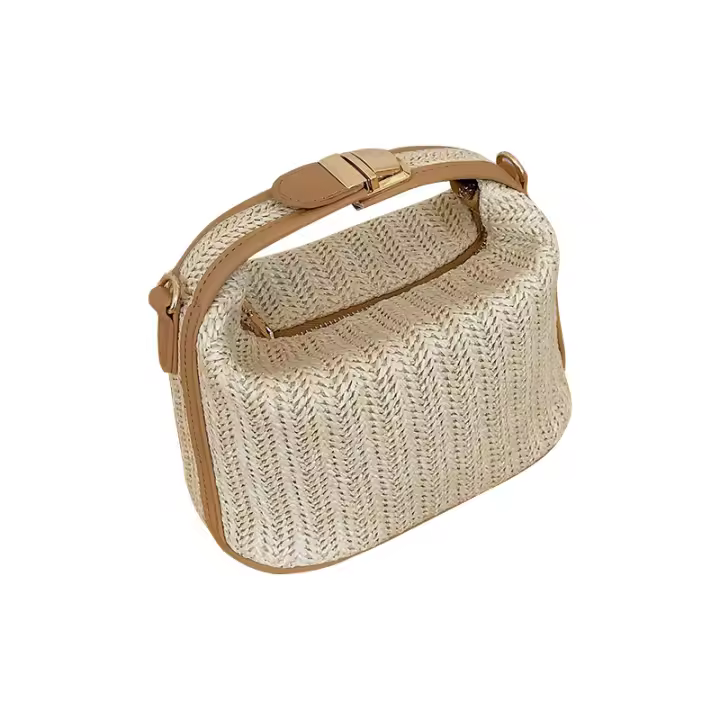 Ins tejido pequeño bolso verano Internet Celebrity bolso moda vacaciones playa bolsa un hombro crossbody BOLSA DE PAJA - 1