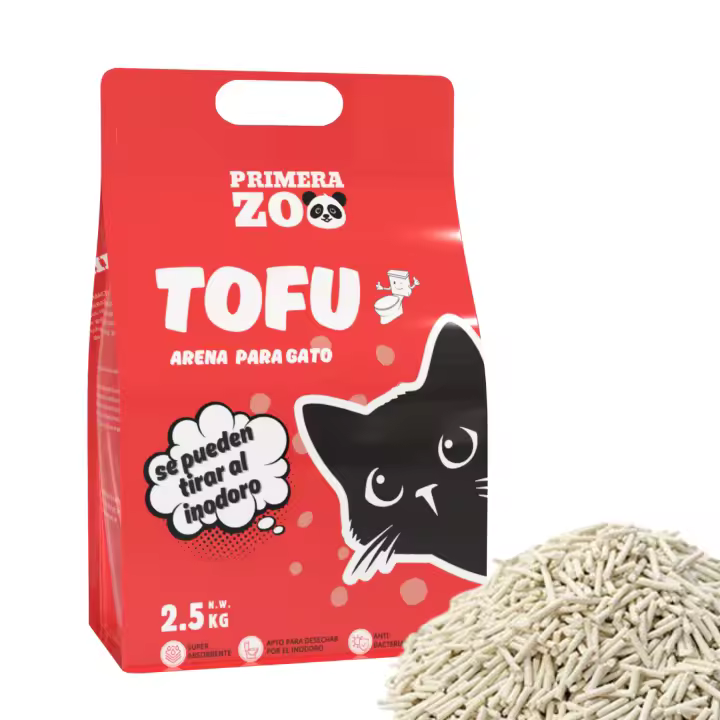Primerazoo, Arena para Gatos de Tofu , Súper Absorbente y Sin Polvo , Control de Olores, Se puede tirar al Inodoro, 6L/Bolsa - 1