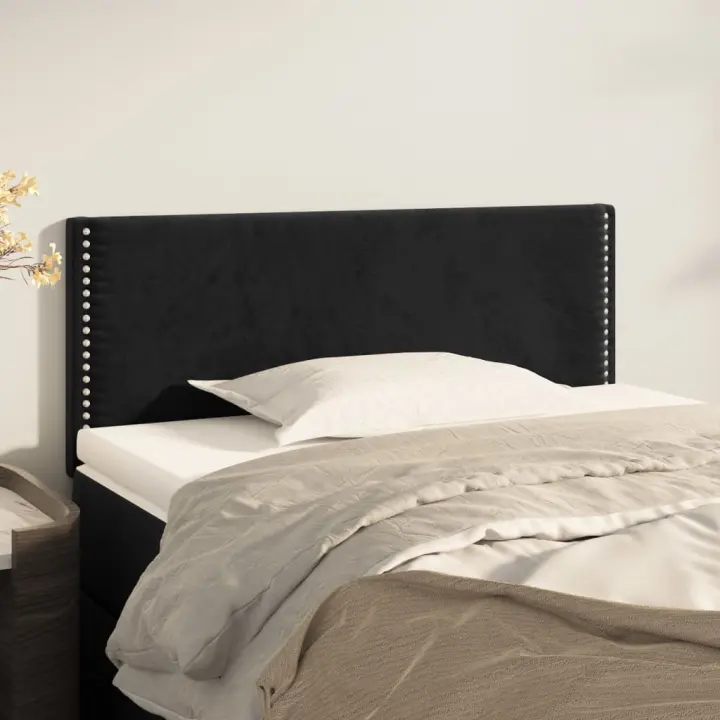 vidaXL Cabecero de terciopelo negro 80x5x78/88 cm - 1