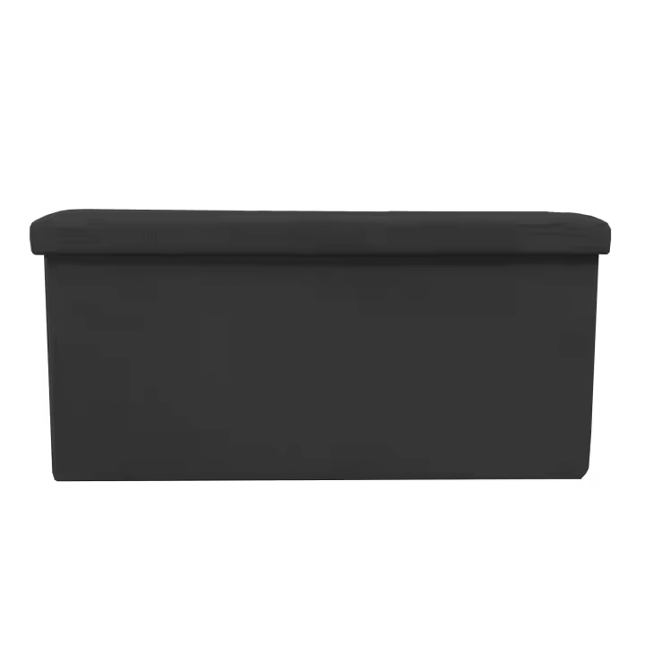 Puff Ottoman Rectangular Tela Plegable 76x38x38cm  Nyana Home  Gran Almacenaje  Estilo Otomano  Tela Resistente - 1