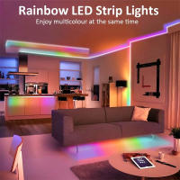Tira De LED WS2812B Neón Inteligente RGBIC Individualmente Direccionalizable Impermeable Con Control Remoto Bluetooth 28 Teclas Para El Dormitorio - details 9