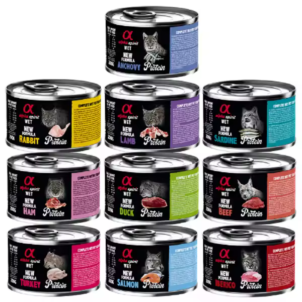 Alpha spirit Pack Degustación 10 Latas de 200gr Comida húmeda para Gatos - 1