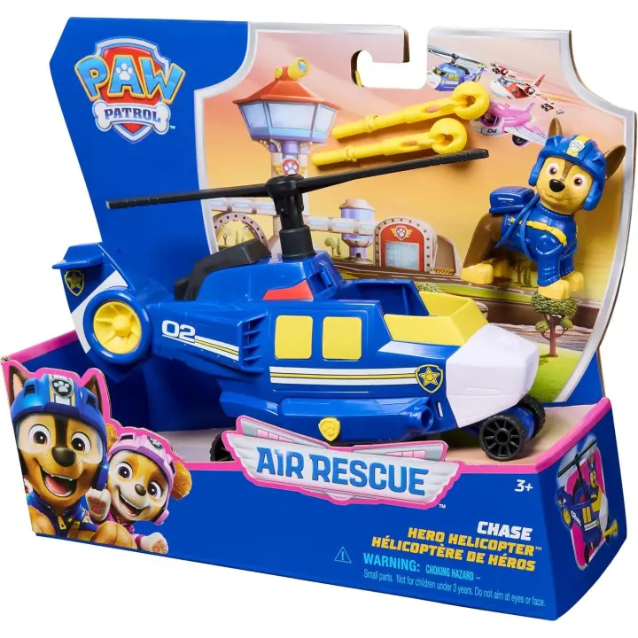 Patrulla Canina - Pack Figura Chase Air Rescue Y HELICÓPTERO Lanza PROYECTILES - Patrulla Canina Juguetes - Regalo Niño +3 años (Spin Master 6071173) - 1