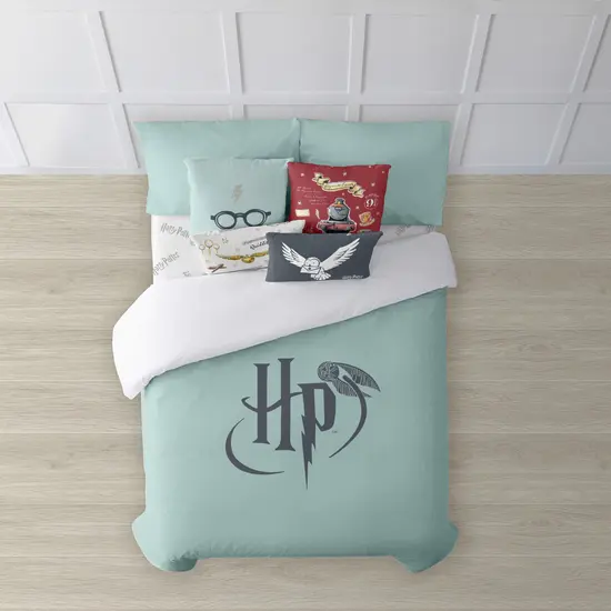 BL BELUM  Funda nórdica con botones 100% algodón modelo Harry Potter Mint ; Funda nórdica ligera y confortable; funda nórdica licencias oficiales - Funda Nórdica Extrasuave - Funda Nórdica 100% Made in Spain - 1