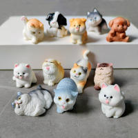 Set De 6 Figuras De Gatos Y Perros Adorables En Resina Para Decoración De Jardín Fae Tirado Miniatura Para Bonsái Y Microlandscape - details 2