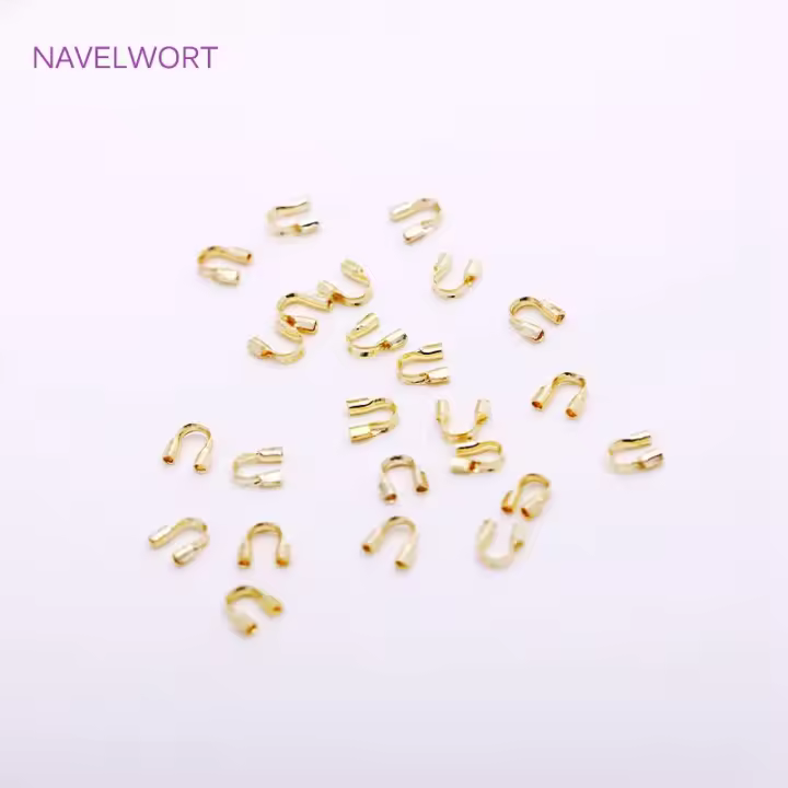 Protector De Cordones De Latón Enchapado En Oro 18K Conector En Forma De U Para Fabricación De Joyas Accesorios DIY - 1