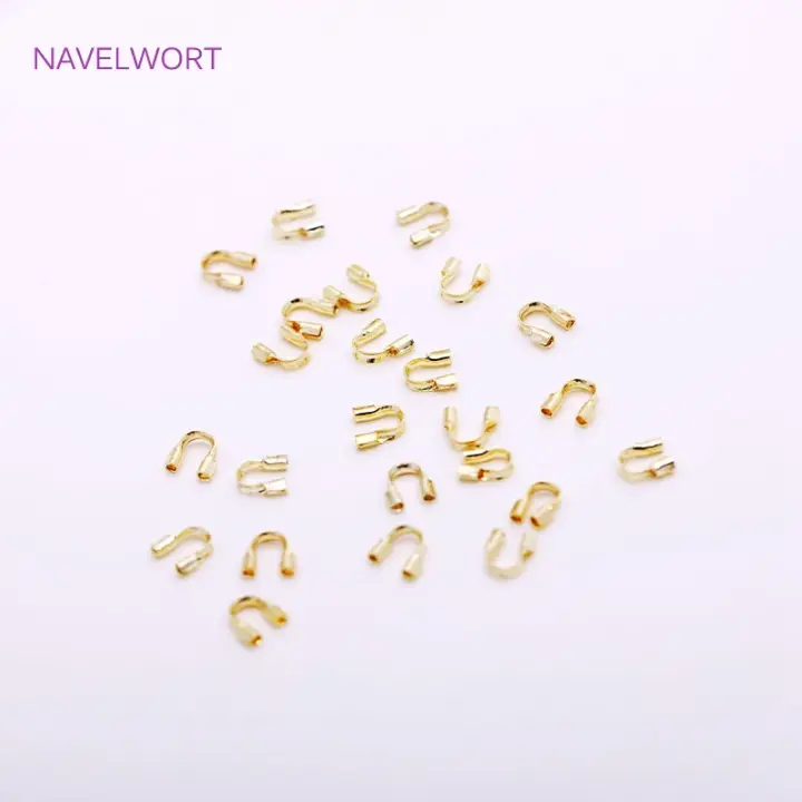 Protector De Cordones De Latón Enchapado En Oro 18K Conector En Forma De U Para Fabricación De Joyas Accesorios DIY - 1