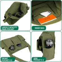 Bandolera de lona de gran capacidad informal de lona con varios bolsos - details 16