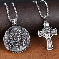 Colgante De Crisóstomo De Acero Inoxidable En Forma De Cruz Con Cadena Joyería De Moda Para Hombres Regalo Ideal - details 1